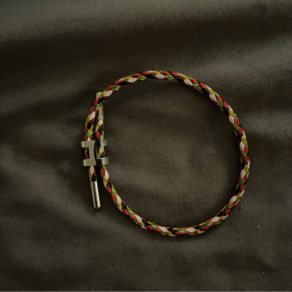 Multicolor Braided Bracelet with Silver Clasp
